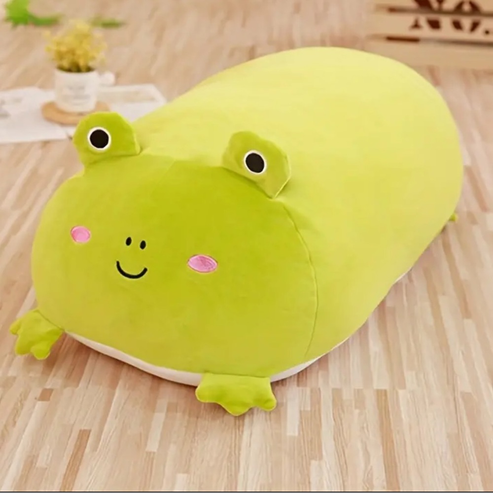 Frog- green, squishy stuffed animal. New. 10” x 6”. Stretchy nylon. Nice gift